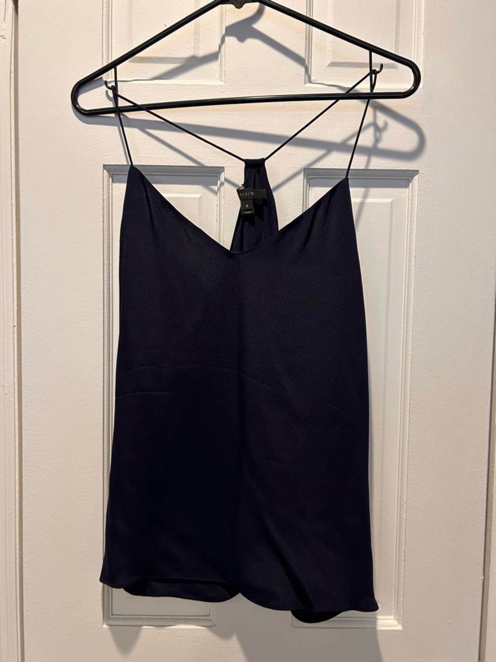 J. Crew Midnight Navy Silk Spaghetti-Strap Cami